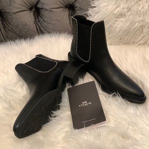Coach ‘Bowery’ Leather Studded Chelsea Boots